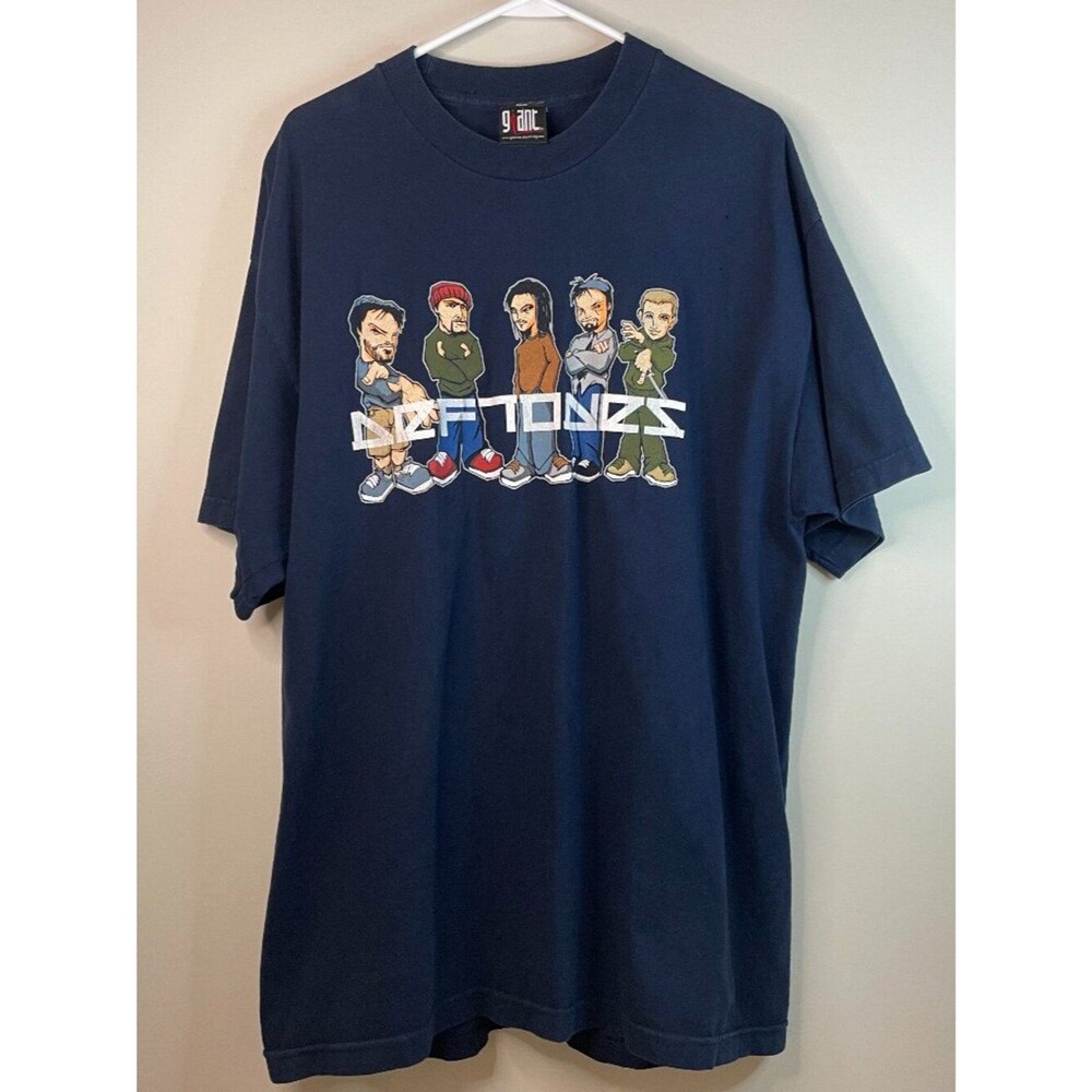 Vintage 90s Original Deftones Band Navy Shirt Size XL Giant Tag